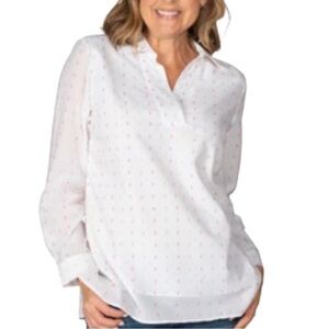 Linda Anderson boho blouse white  size M